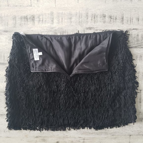 Holly Morgan Black Fringe Skirt Size 12 - Picture 2 of 7